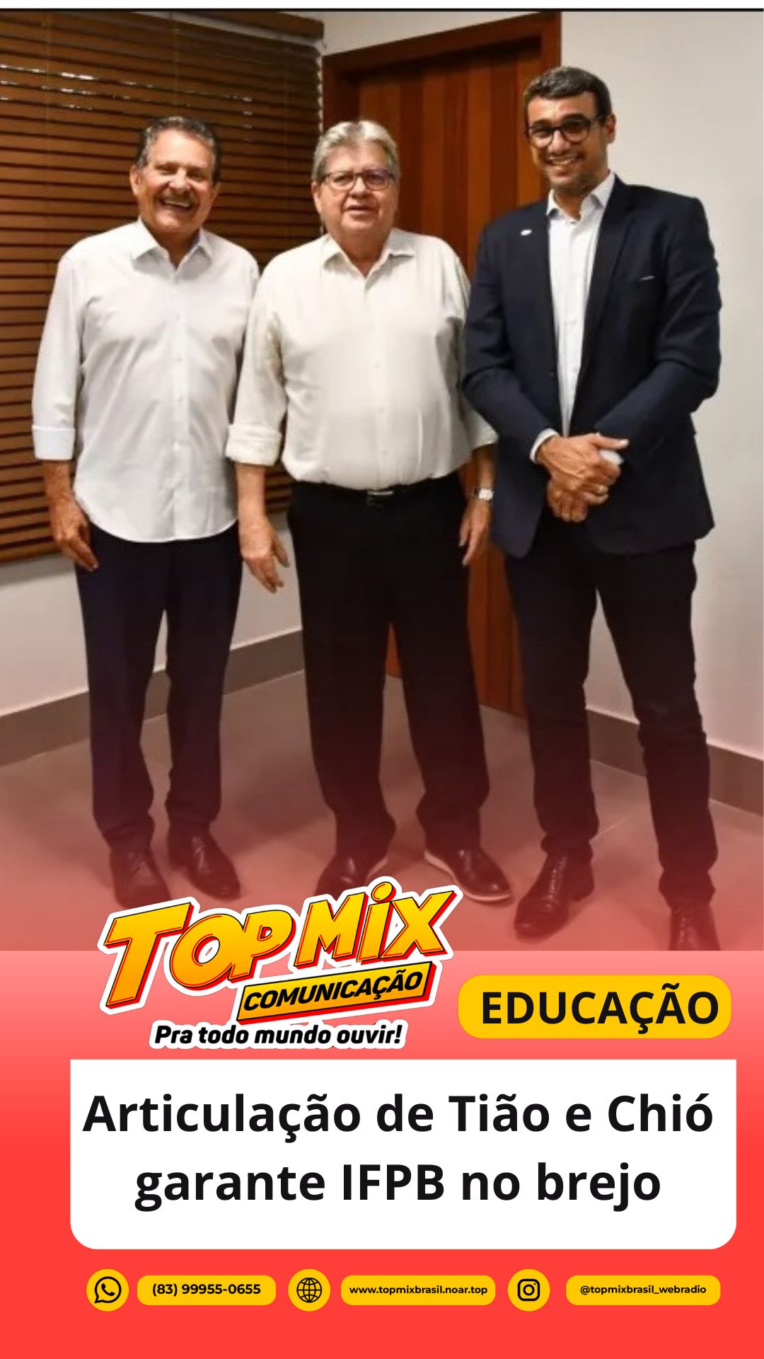 Deputados Tião Gomes e Chió conseguem terreno para a implantação do IFPB no brejo